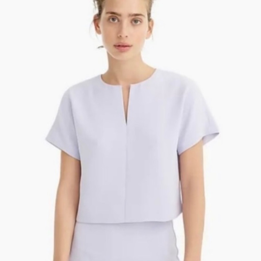 J. Crew 365 Lavender Cropped Cap Sleeve Top Size 0